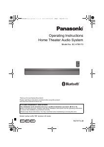 Bruksanvisning Panasonic SC-HTB170GN Hembiopaket