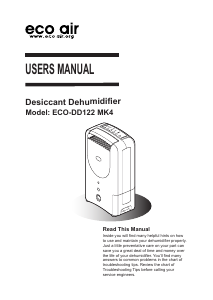 Manual EcoAir ECO-DD122 MK4 Dehumidifier