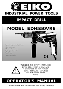 Manual K-Eiko EDH550VRE Impact Drill