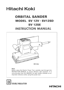 Manual Hitachi SV 12V Orbital Sander