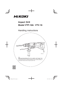 Handleiding Hikoki VTP-16A Klopboormachine