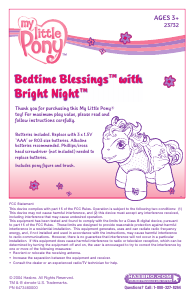 Manual Hasbro My Little Pony Bedtime Blessings with Bright Night