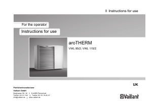 Handleiding Vaillant aroTHERM VWL 115/2 WTW systeem