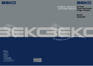 Manual BEKO CDA 539 F Fridge-Freezer