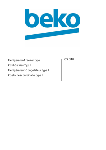 Manual BEKO CS340 Fridge-Freezer
