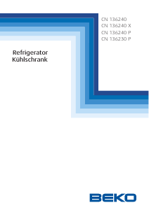 Bedienungsanleitung BEKO CN136240X Kühl-gefrierkombination