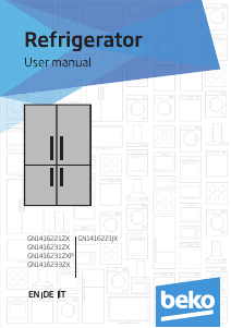 Manual BEKO GN1416221JX Fridge-Freezer
