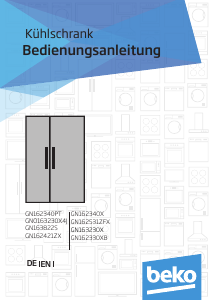 Bedienungsanleitung BEKO GN162531ZFX Kühl-gefrierkombination