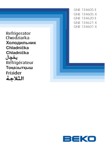 Руководство BEKO GNE134621X Холодильник с морозильной камерой