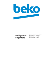 Посібник BEKO DN162020B Холодильник із морозильною камерою