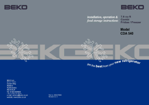 Manual BEKO CDA 540 Fridge-Freezer