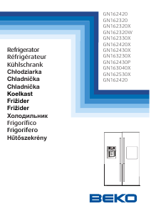 Руководство BEKO GN162420 Холодильник с морозильной камерой