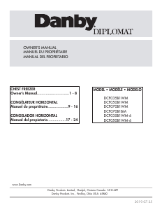 Manual Danby DCF050B1WM Freezer