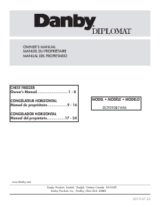 Manual de uso Danby DCF090B1WM Congelador