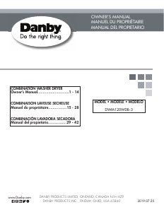 Manual Danby DWM120WDB-3 Washer-Dryer