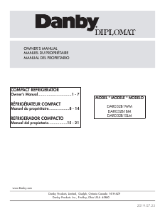 Manual de uso Danby DAR032B1WM Refrigerador