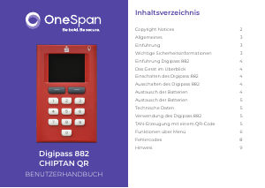 Bedienungsanleitung OneSpan Digipass 882 ChipTAN QR Kartenleser