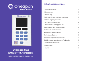 Bedienungsanleitung OneSpan Digipass 882 Sm@rt Tan Photo Kartenleser