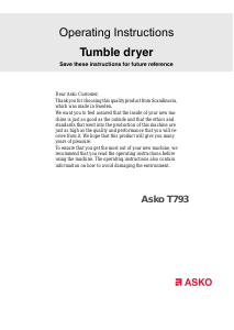 Manual Asko T793 Dryer