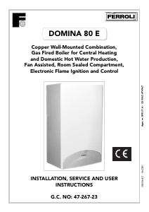 Manual Ferroli Domina 80 E Central Heating Boiler