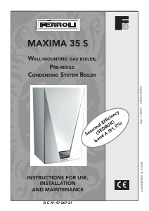 Handleiding Ferroli Maxima 35 S CV-ketel