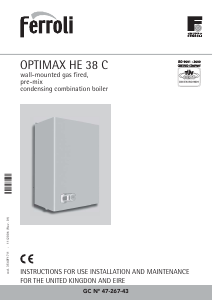 Manual Ferroli Optimax HE 38 C Central Heating Boiler
