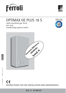 Manual Ferroli Optimax HE Plus 18 S Central Heating Boiler