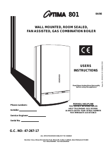 Manual Ferroli Optima 801 Central Heating Boiler