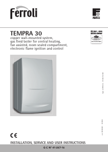 Handleiding Ferroli Tempra 30 CV-ketel