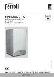 Handleiding Ferroli Optimax 25 S CV-ketel