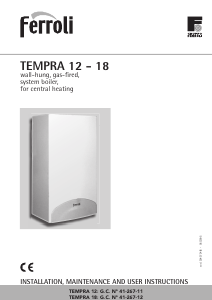 Manual Ferroli Tempra 18 Central Heating Boiler