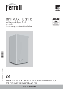 Manual Ferroli Optimax HE 31 C Central Heating Boiler