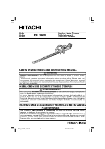 Manual de uso Hitachi CH 36DL Tijeras cortasetos