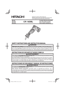 Manual Hitachi CR 18DBL Reciprocating Saw