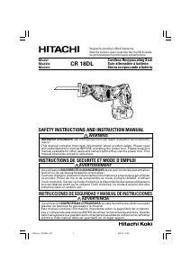 Manual de uso Hitachi CR 18DL Sierra de sable