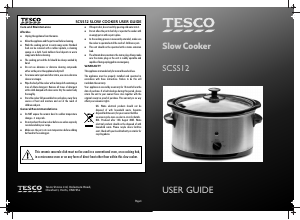 Manual Tesco SCSS12 Slow Cooker