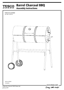Manual Tesco KS16013 Barrel Charcoal Barbecue