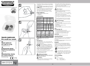 Bruksanvisning Sensiplast IAN 311210 Öronproppar