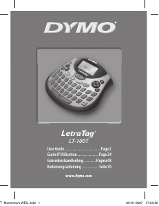 Manual Dymo LetraTag LT-100T Label Printer