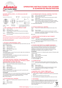 Mode d’emploi Phoenix DS2501E Coffre-fort