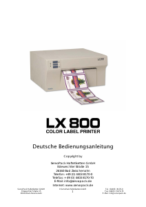 Bedienungsanleitung Primera LX800 Etikettendrucker