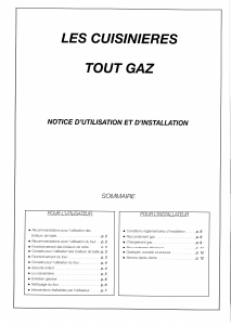 Mode d’emploi Vedette 50GMABD Cuisinière