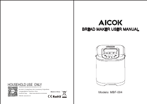Manual de uso Aicok MBF-004 Máquina de hacer pan