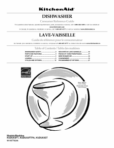 Mode d’emploi KitchenAid KUDU03FTPA2 Lave-vaisselle