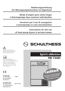 Manuale Schulthess Spirit eMotion TW 7240i Asciugatrice