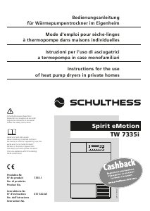 Manuale Schulthess Spirit eMotion TW 7335i Asciugatrice