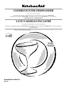 Mode d’emploi KitchenAid KUDP01DLBT7 Lave-vaisselle