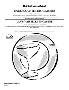 Mode d’emploi KitchenAid KUDI01FKBL1 Lave-vaisselle