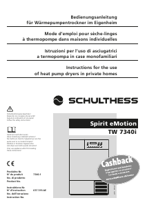 Mode d’emploi Schulthess Spirit eMotion TW 7340i Sèche-linge