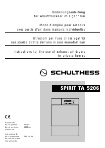 Bedienungsanleitung Schulthess Spirit TA 5206 Trockner